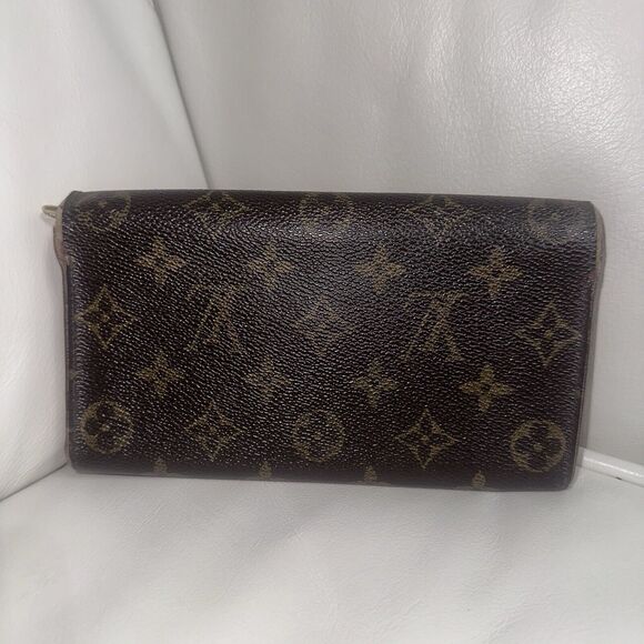 Authentic Louis Vuitton LV Long Wallet Portefeuille Sarah Brown Monogram - Picture 2 of 11